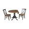 International Concepts Round 42 in Dual Drop Leaf Table, 2 X-Back Chairs, Hickory/Washed Coal, 42 W, 42 L, 29.5 in H, Wood K45-42DP-C613P - alternate 4